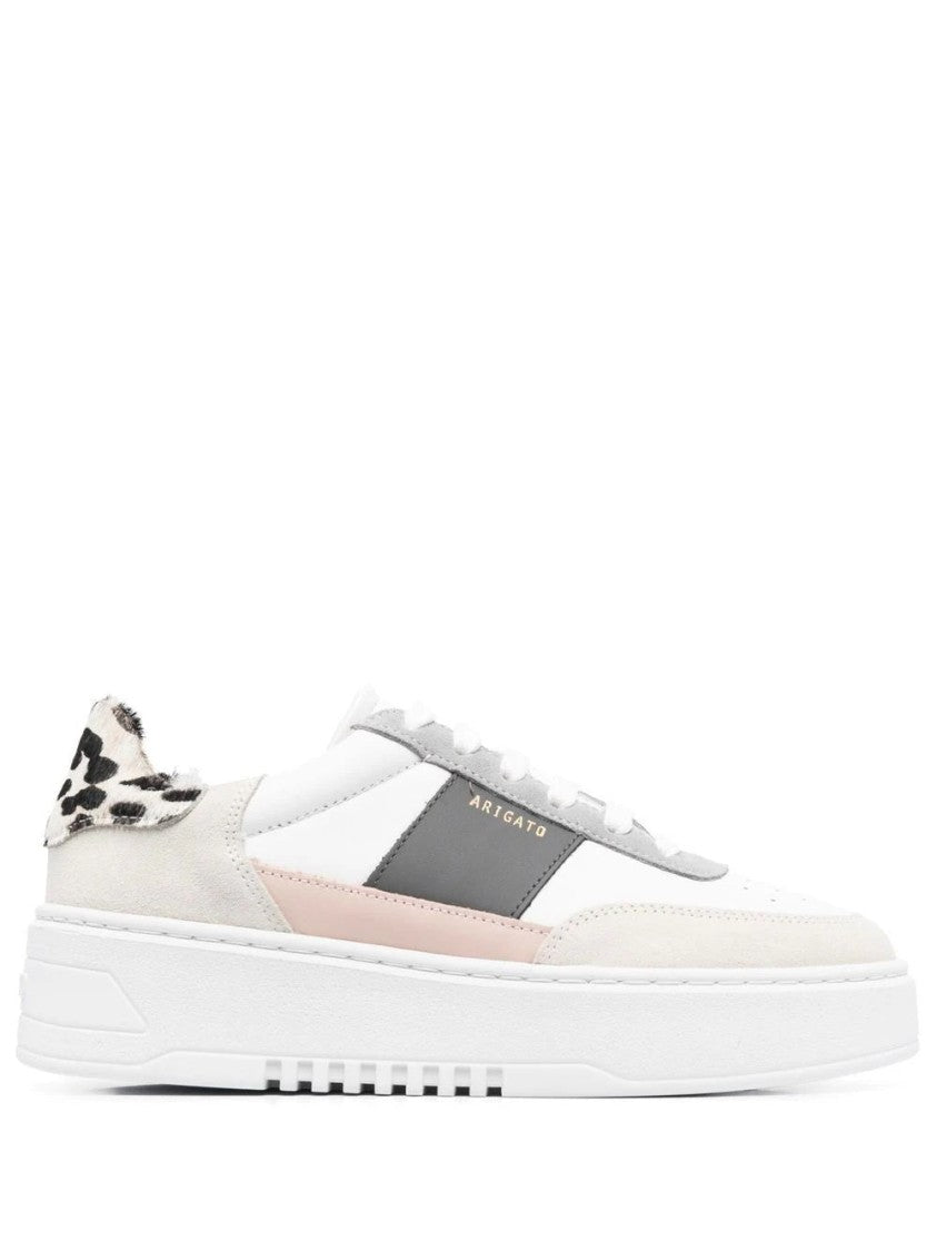 Axel Arigato White Orbit Vintage Animal Print Chunky Sole Leather Sneakers