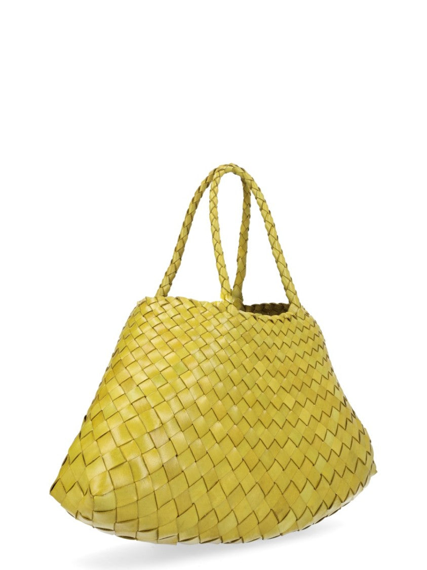 Dragon Diffusion Woven Leather Small Tote With Braided Handles