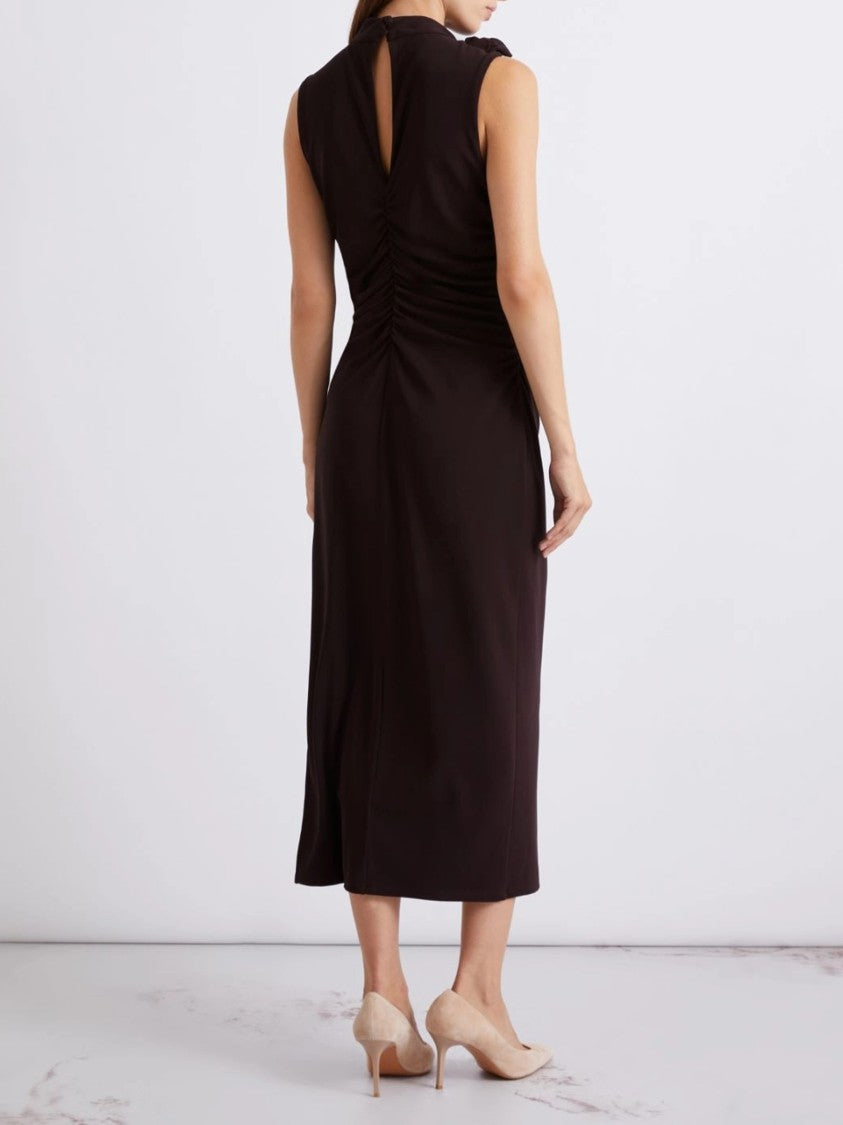 Marella Black Mllmirra Fitted Midi Floral Dress