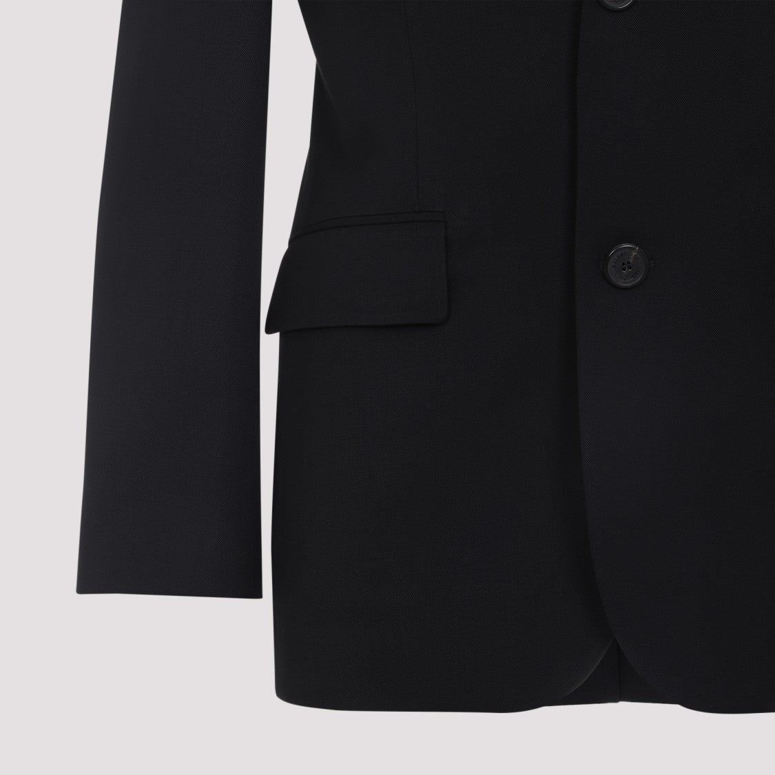 Balenciaga Tailored Black Cotton Jacket With Notched Lapels