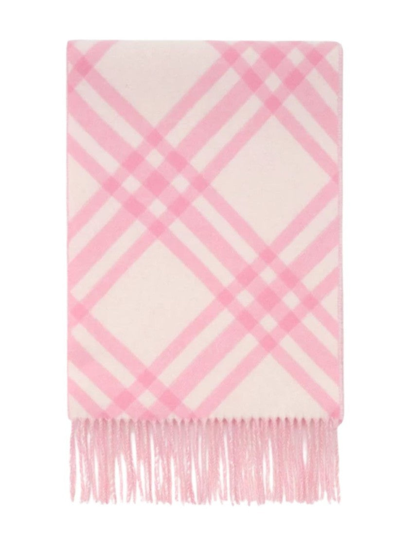 Burberry Multicolor Cashmere Plaid Logo Scarf
