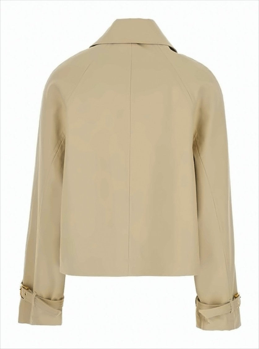 Ami Cropped Jacket With Structured Collar And Adjustable Cuffs