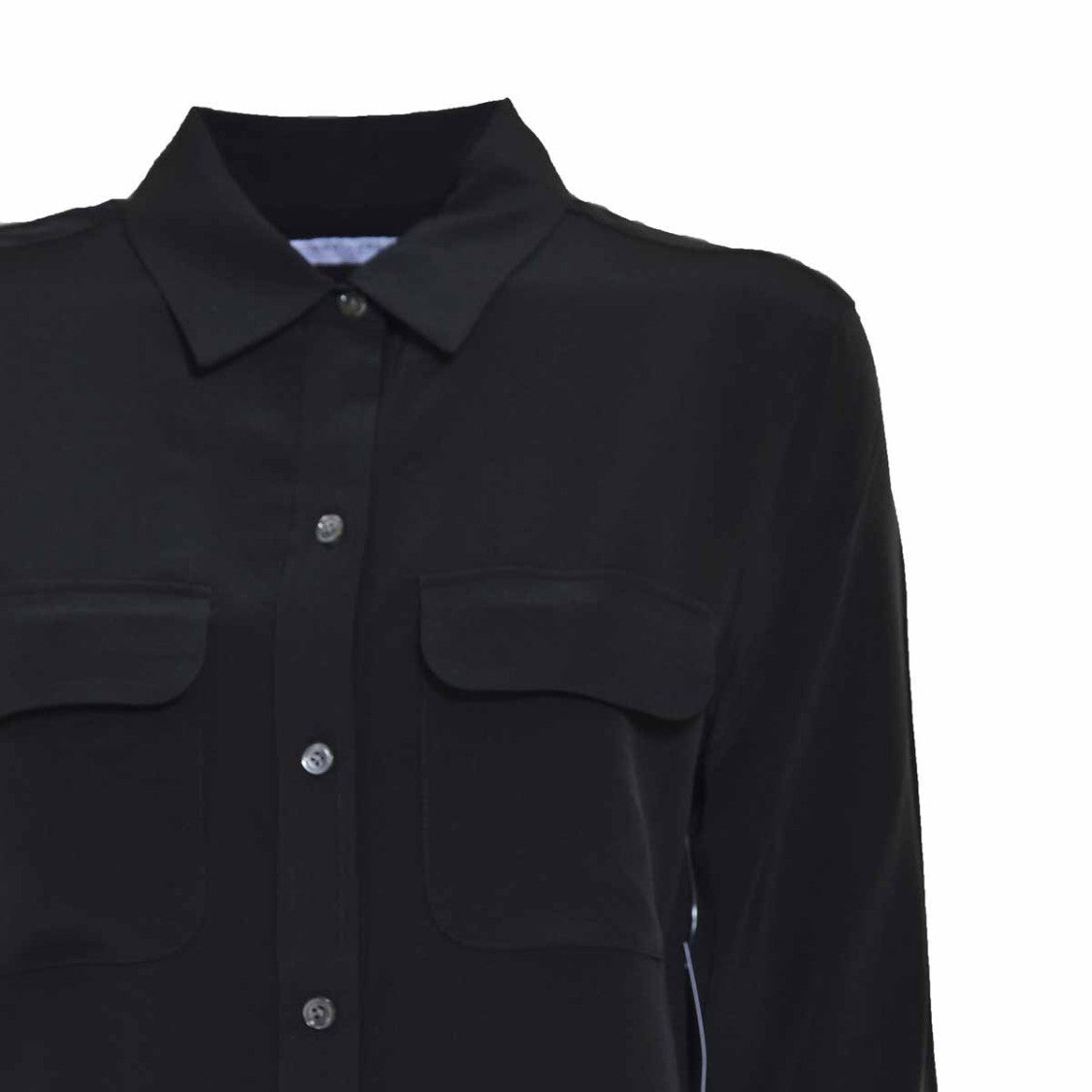 Equipment Slim Signature Shirt In Pure Black Silk