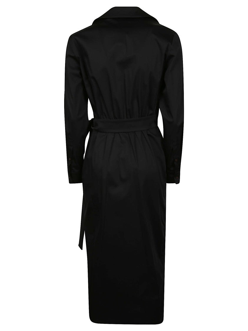 Max Mara Mxmottelia Tailored Wrap Cotton Midi Dress