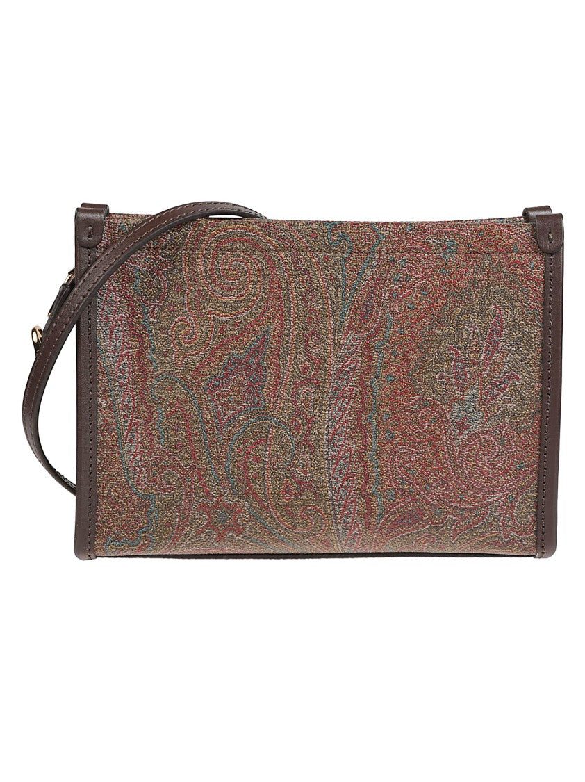 Etro Arnica Paisley Pattern Cotton Blend Clutch
