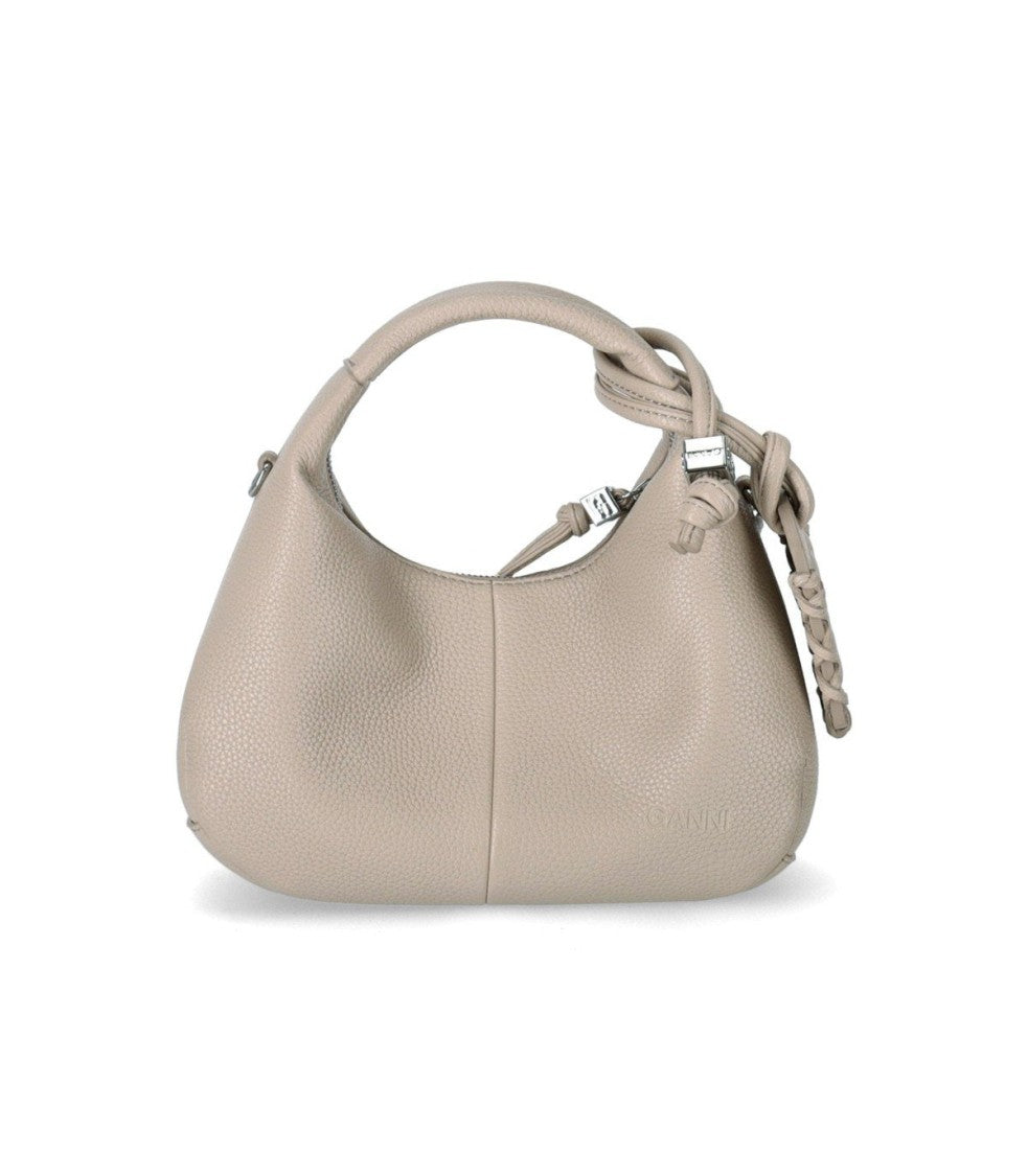 Ganni Hobo Mini White Pepper Bag