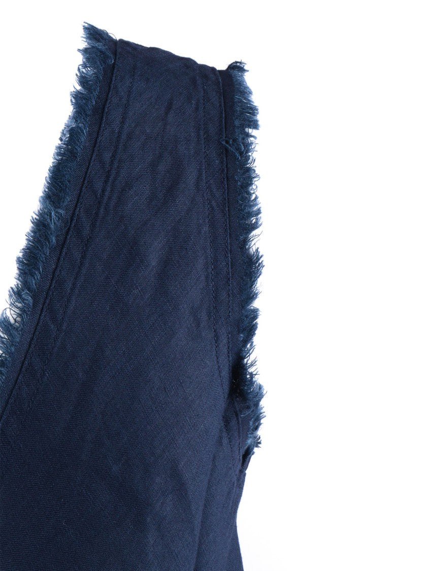 P.A.R.O.S.H. Sleeveless Frayed V Neck Tank Top