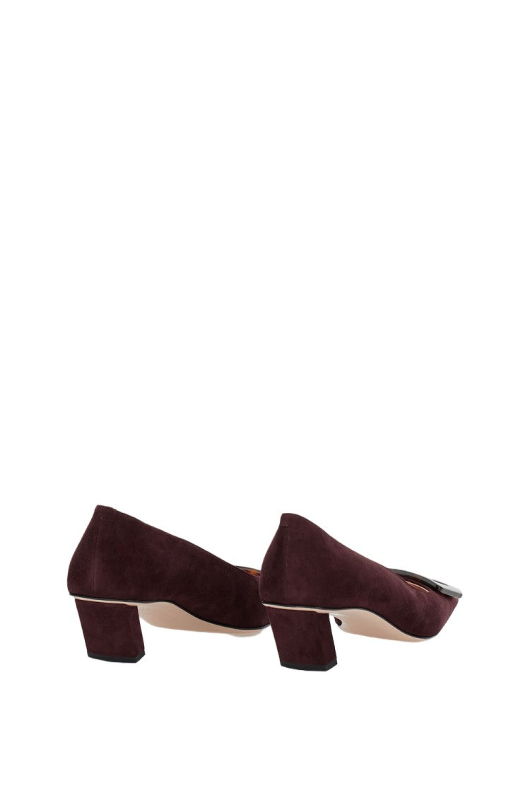 Roger Vivier Pointed Toe Suede Pumps With Decorative Buckle