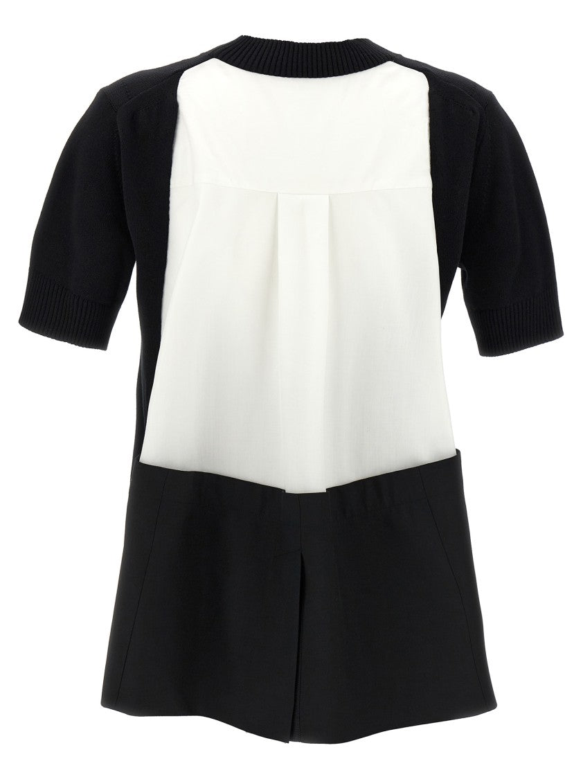 Sacai Asymmetrical Patchwork Sweater With Contrasting Back Panels
