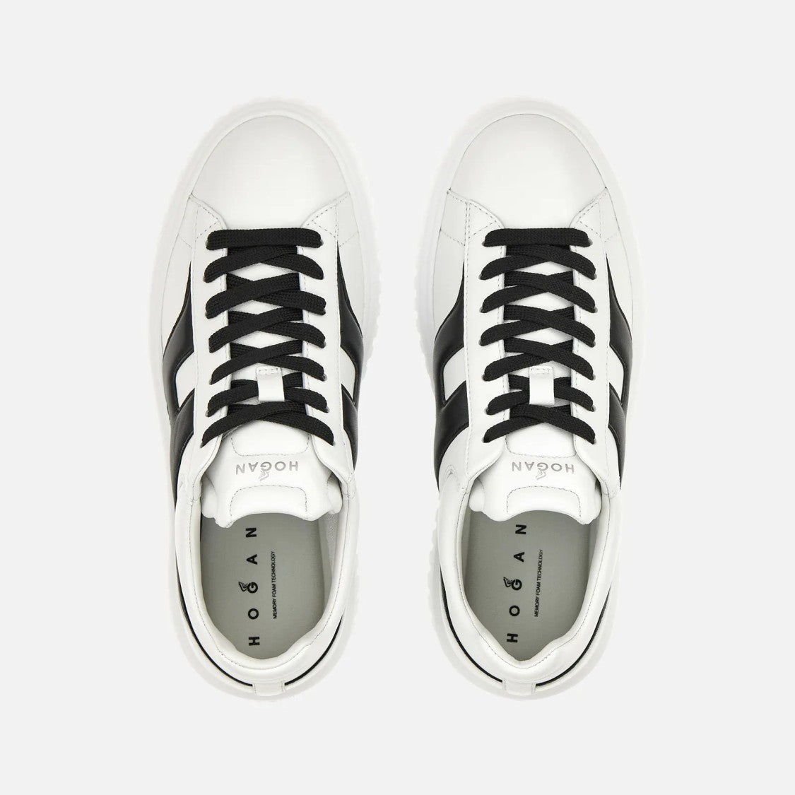 Hogan H-Stripes Allacciato H Spezzata Sneakers In White