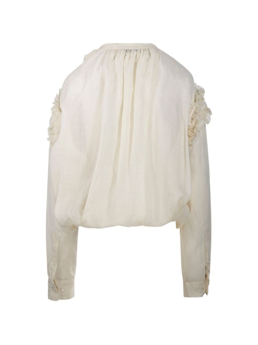 Dries Van Noten Draped Front Long-Sleeved Shirt