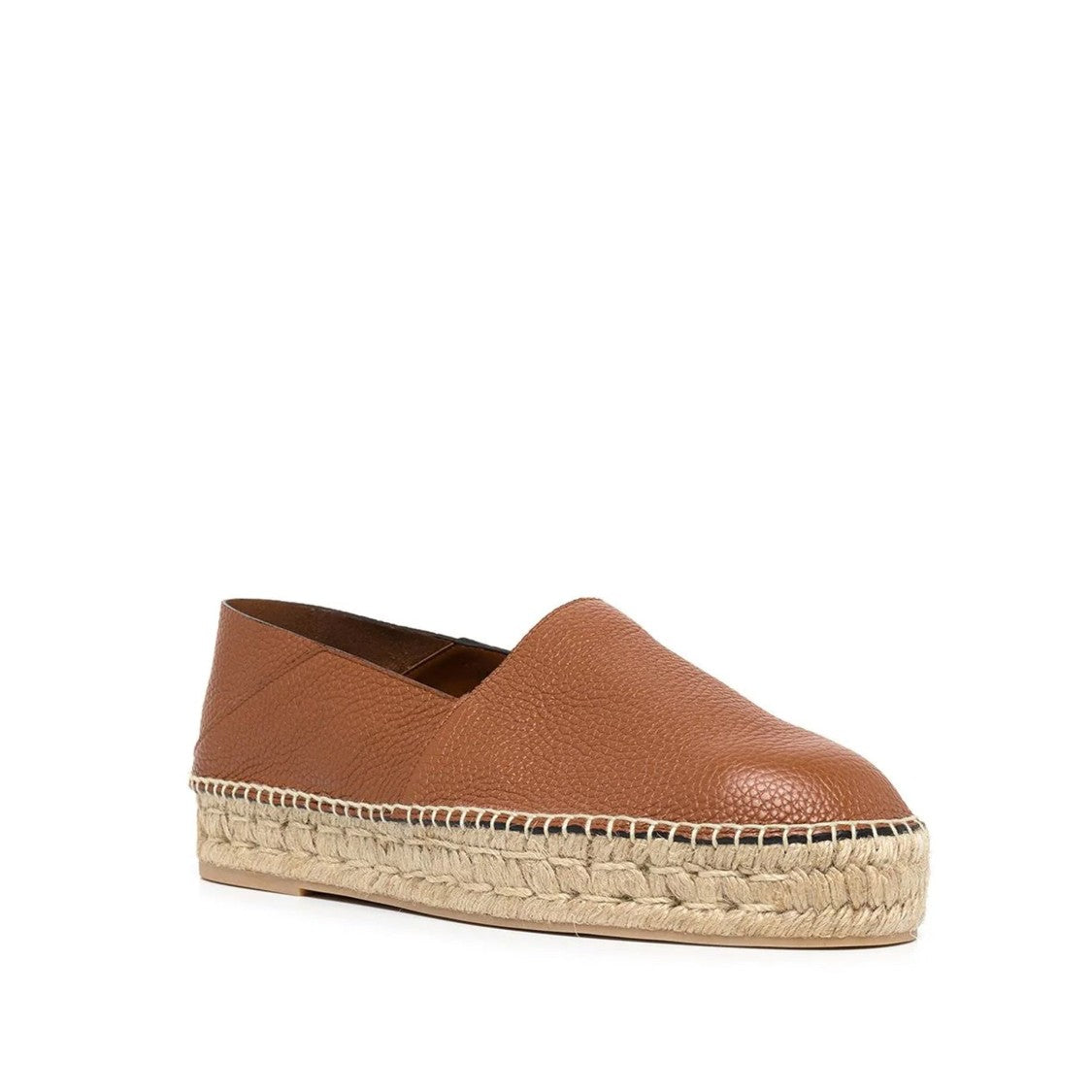 Valentino Logo-Plaque Leather Espadrilles