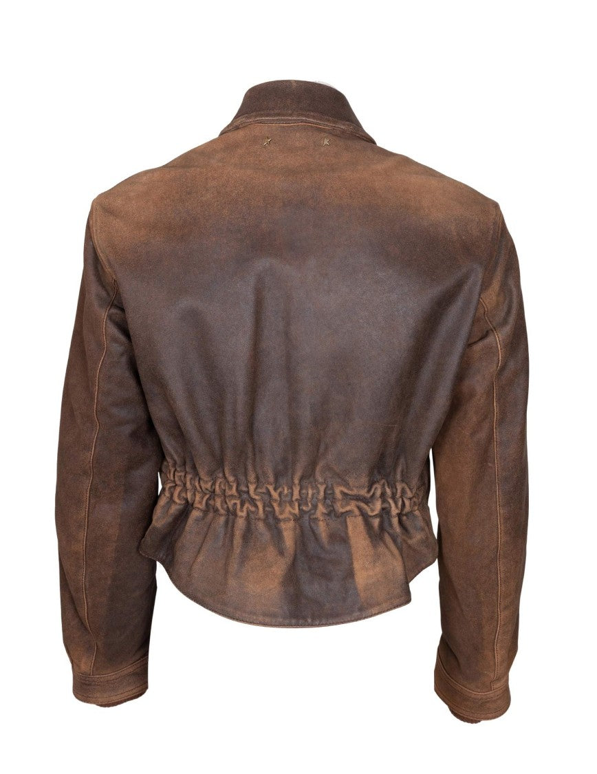 Golden Goose Coffee  Journey Leather Jacket
