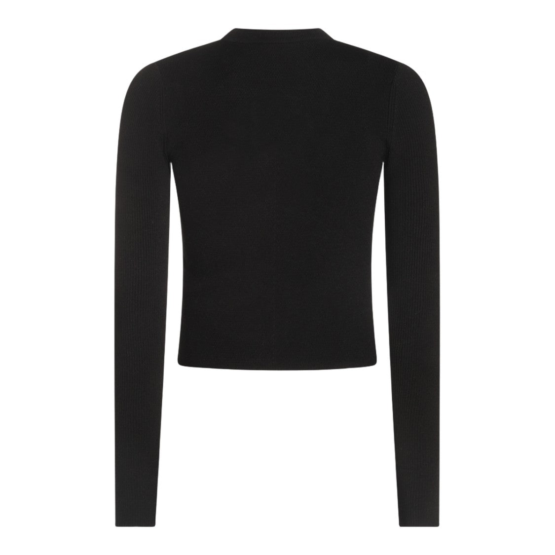 Diesel Fitted Black Sweater With Ribbed Texture