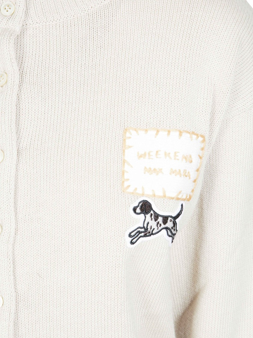 Max Mara Wkdteiera Ribbed Knit Embroidered Cardigan