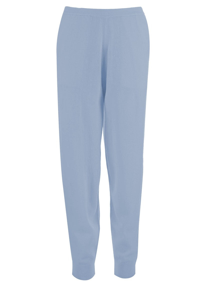 Allude Wool And Cashmere Blend Pants With Elasticated Edges
