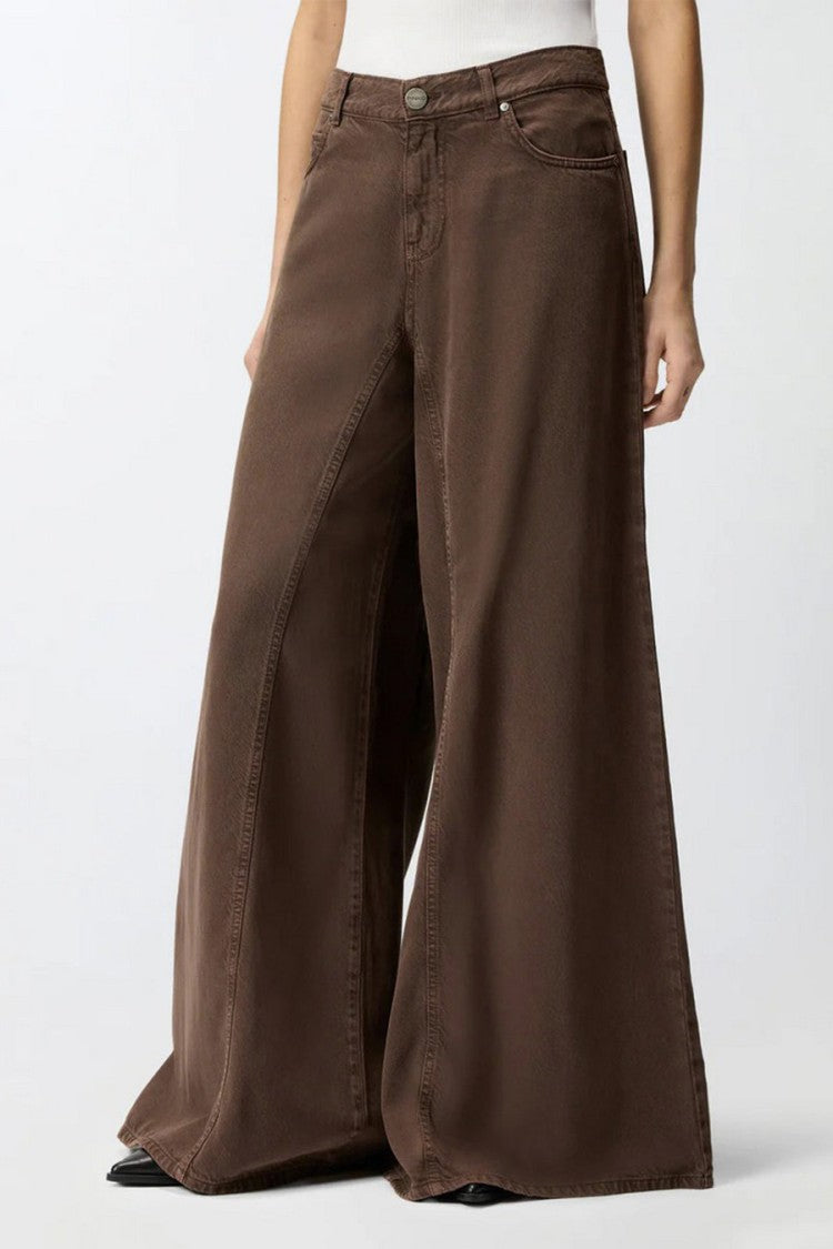 Pinko Brown Winona Wide-Leg Lyocell-Blend Jeans