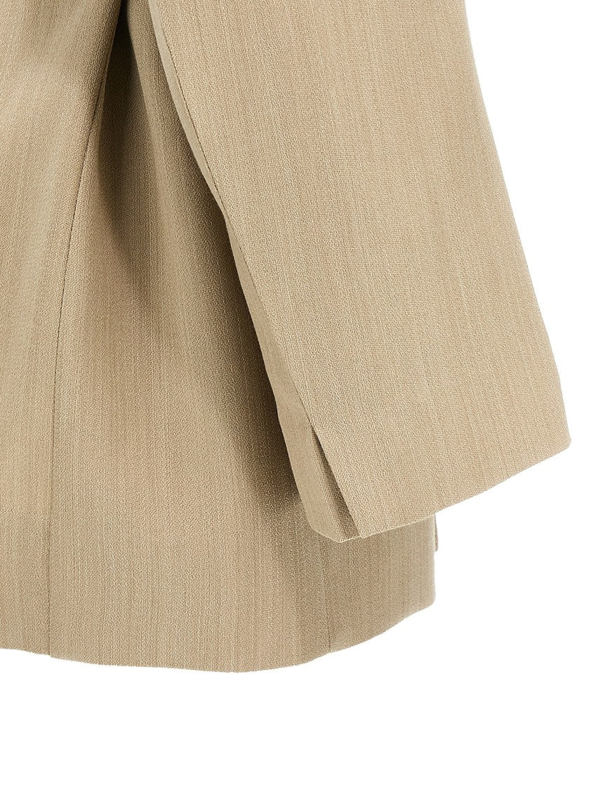 Victoria Beckham Peak Lapel Wool Blazer With Removable Belt