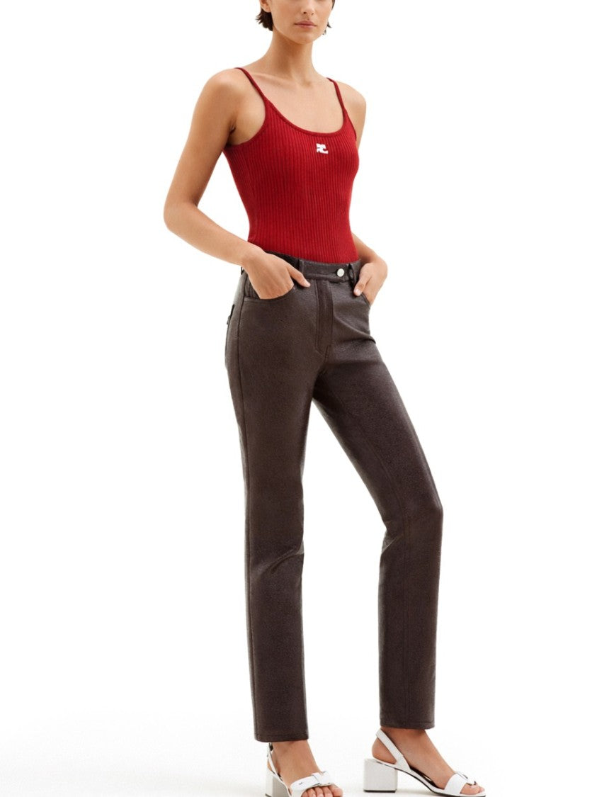 Courrèges Neutrals Reedition Scoop Neck Tank Top