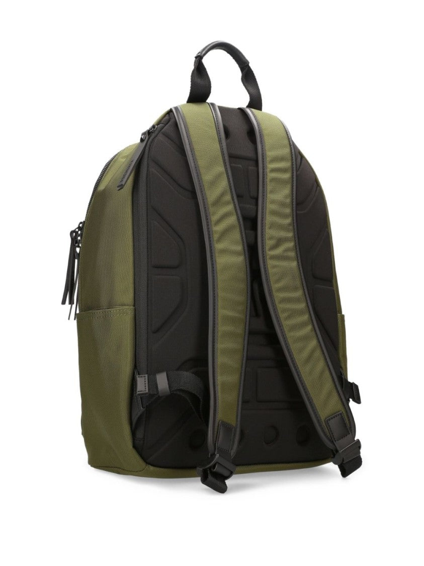 Premiata Structured Olive Green Nylon Backpack