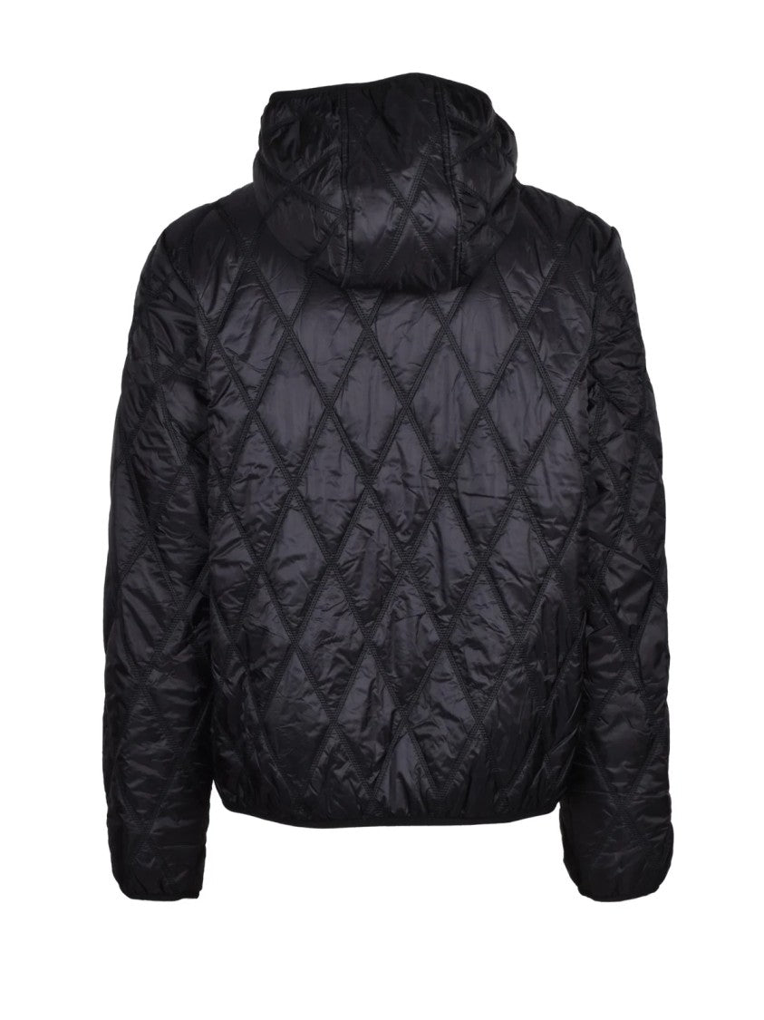 Diesel Black Nylon Centogrammi Coat