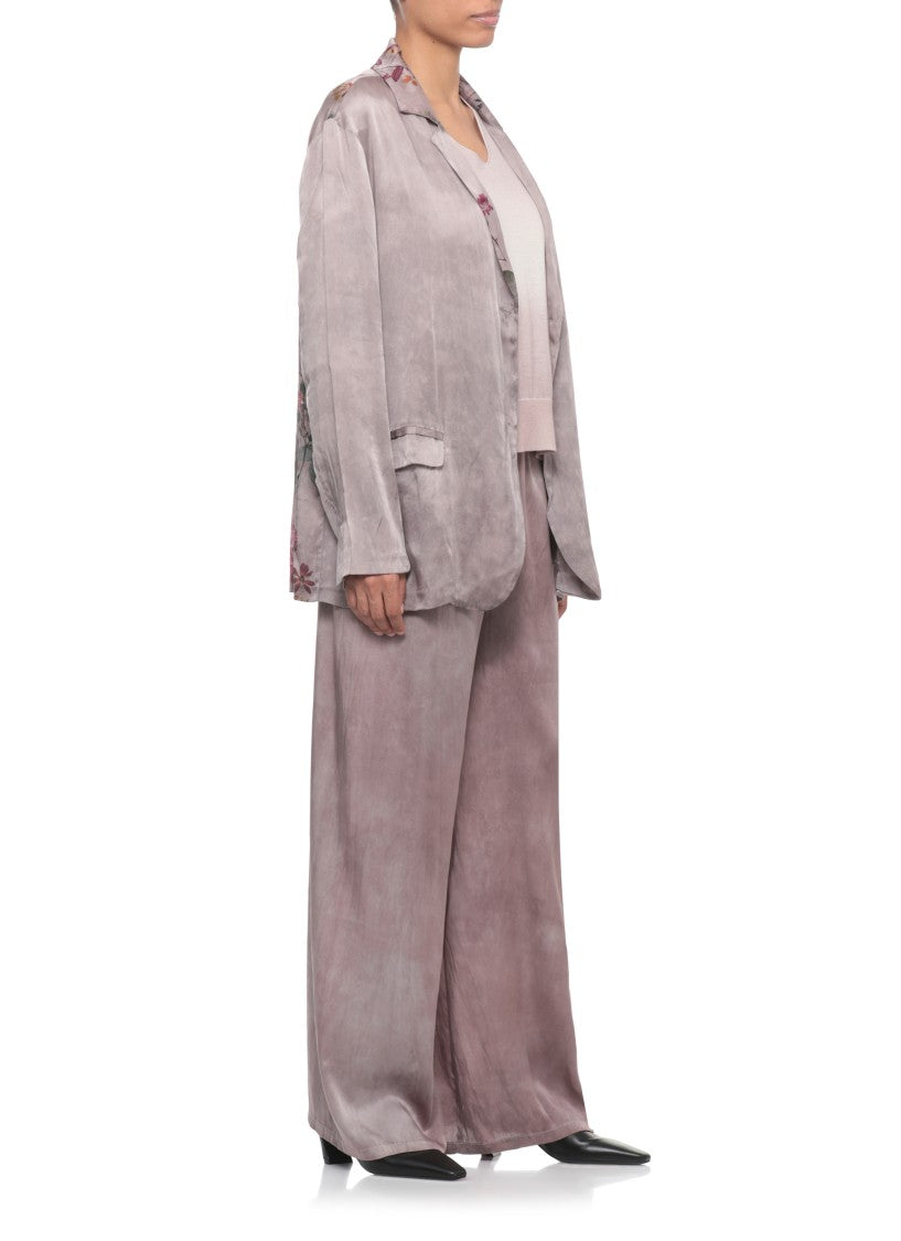 Avant Toi Pink Degrade Cashmere-Silk V-Neck Sweater