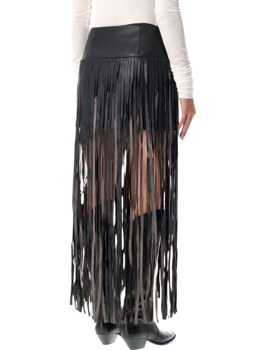 The Garment Brooklyn Leather-Look Fringe Skirt