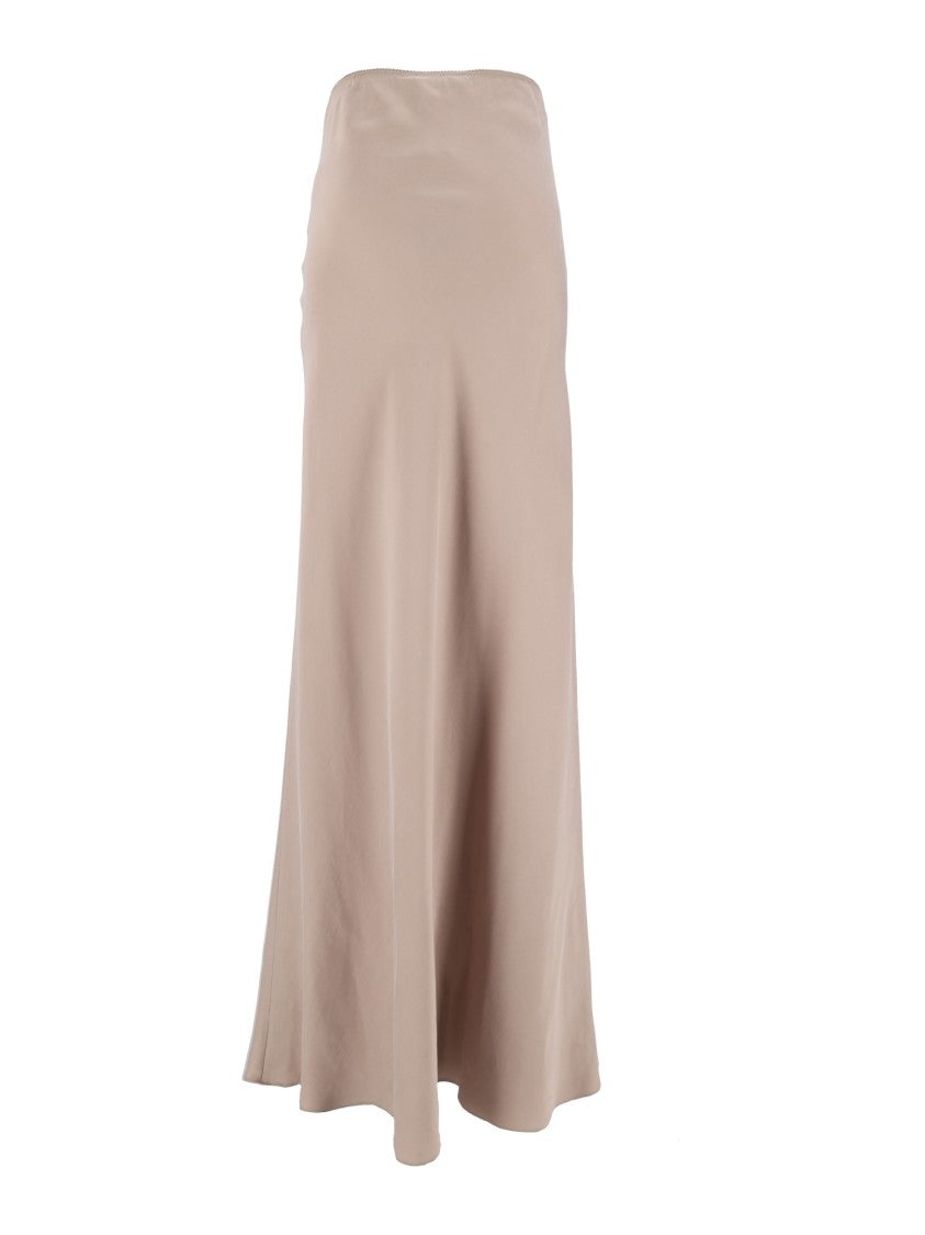 Fabiana Filippi Mocha High-Waist Flared Skirt