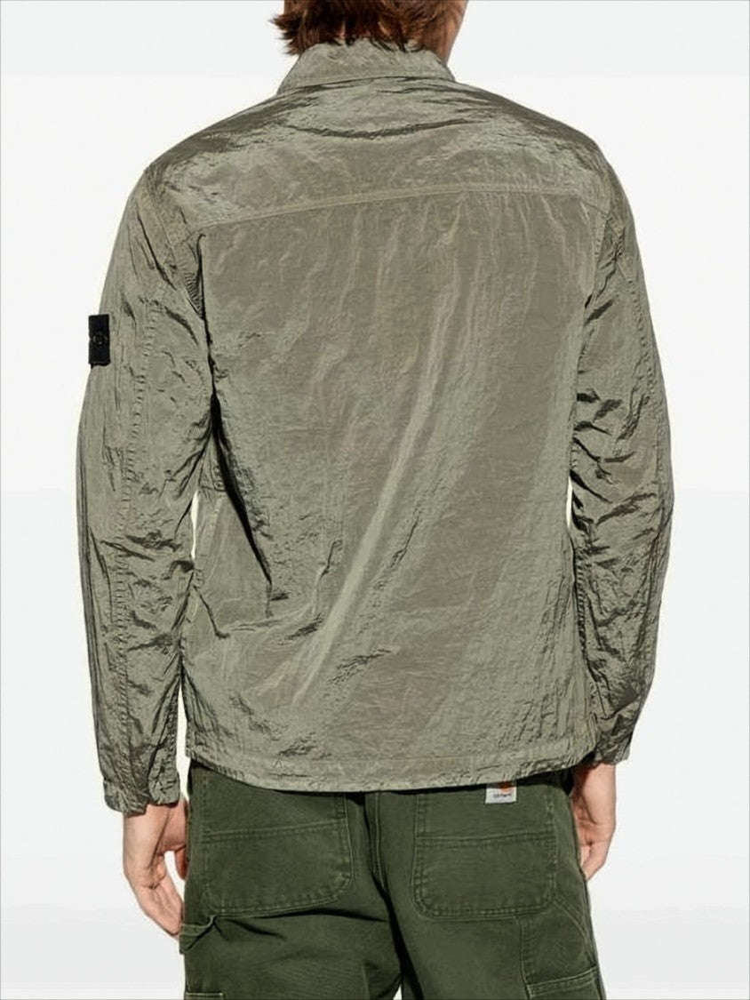 Stone Island Eco-Friendly Nylon Casual Overshirt With Subtle Sheen