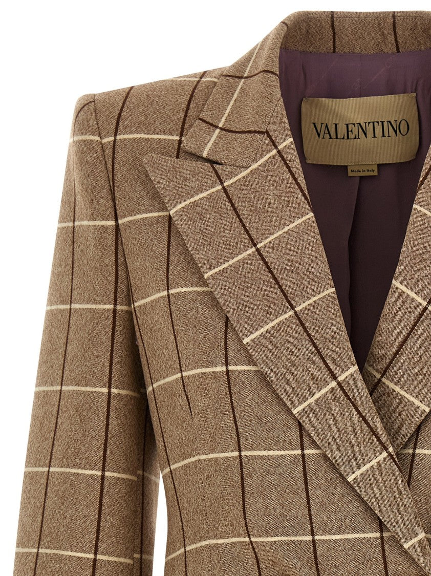 Valentino Garavani Structured Double-Breasted Wool Blazer With Peak Lapels