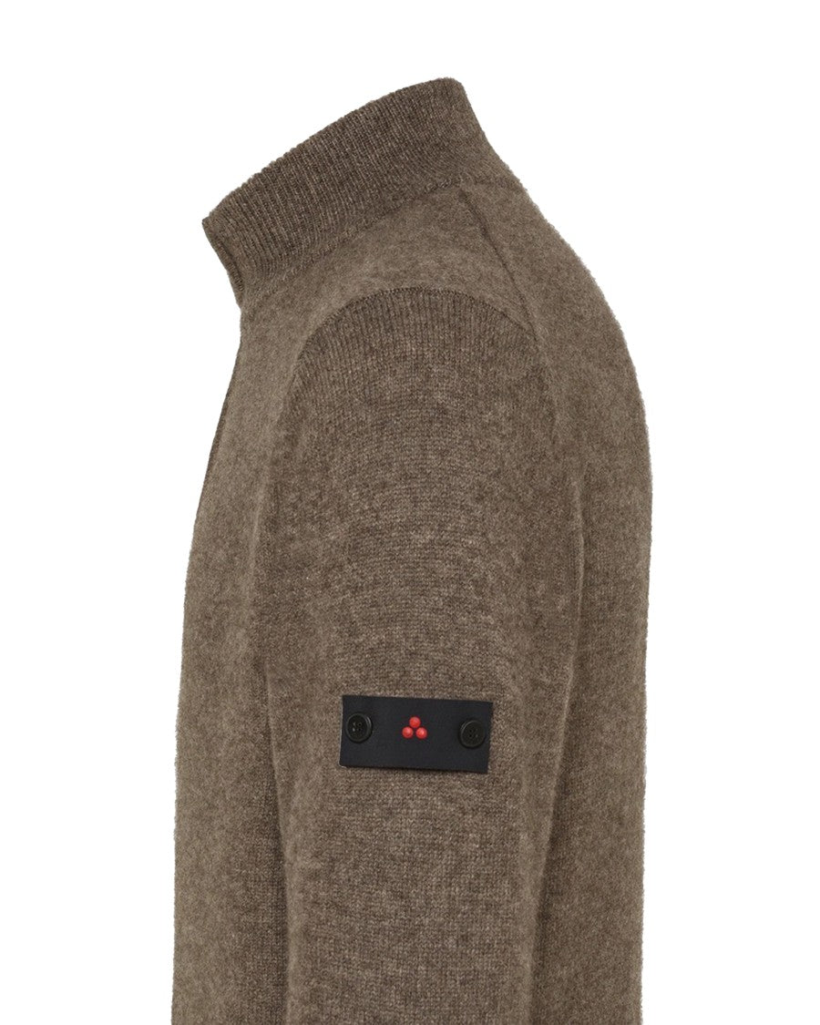 Peuterey Half-Zip Knit Sweater In Premium Yak Wool Blend