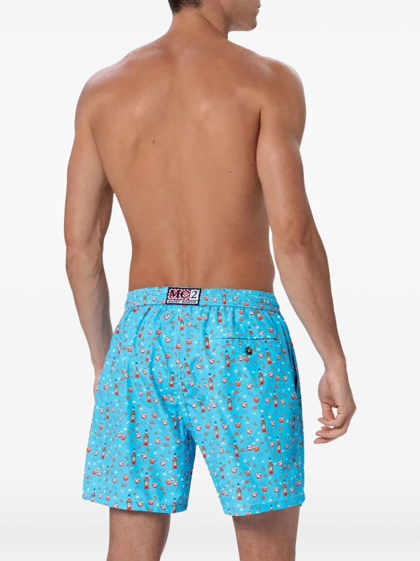 Mc2 Saint Barth Light Blue Lighting Micro Fantasy Swim Shorts