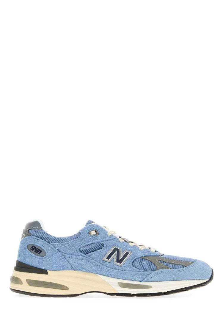 New Balance Light Blue Suede And Mesh 991V2 Sneakers