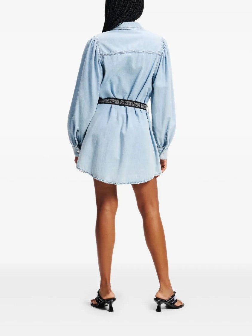 Karl Lagerfeld Fitted Bodice Dress With Flared Skirt And Clean Lines