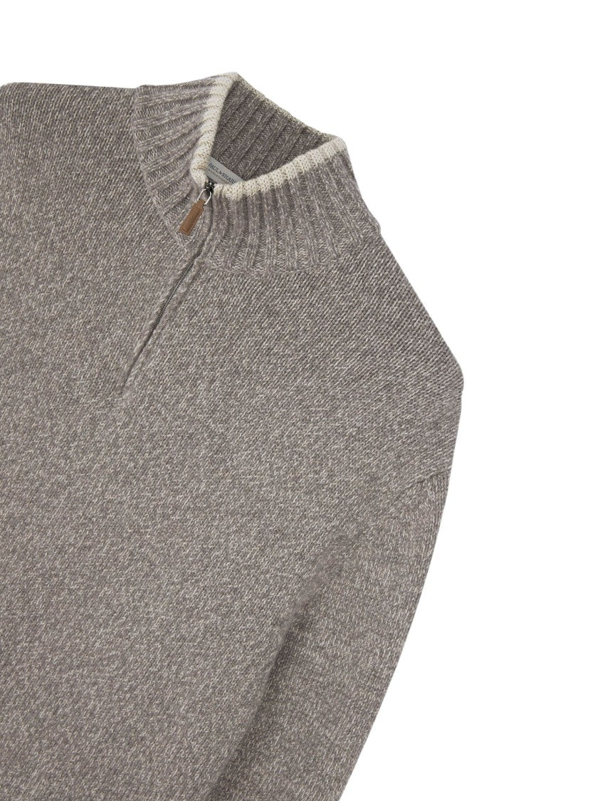 Paul & Shark Textured Knit Turtleneck Sweater With Ribbed Details