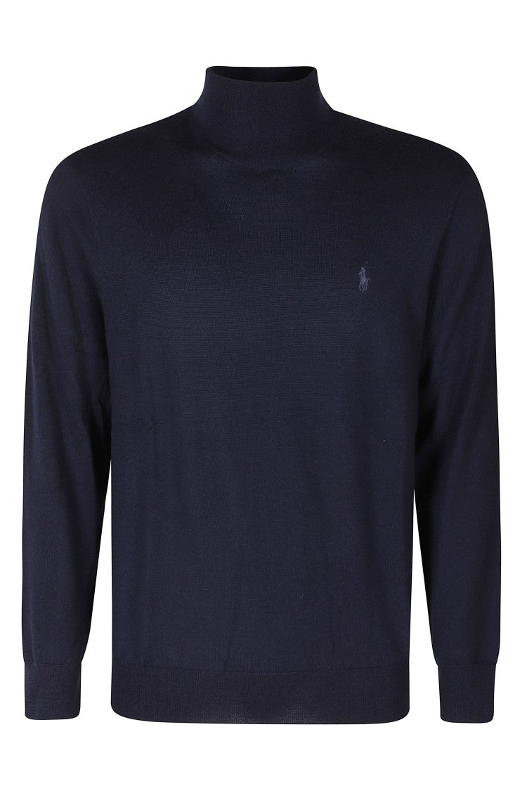 Polo Ralph Lauren Navy High-Neck Merino Wool Pullover Sweater