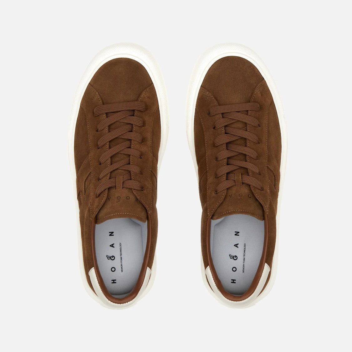Hogan H691 Allacciato H Sneakers In Light Brown
