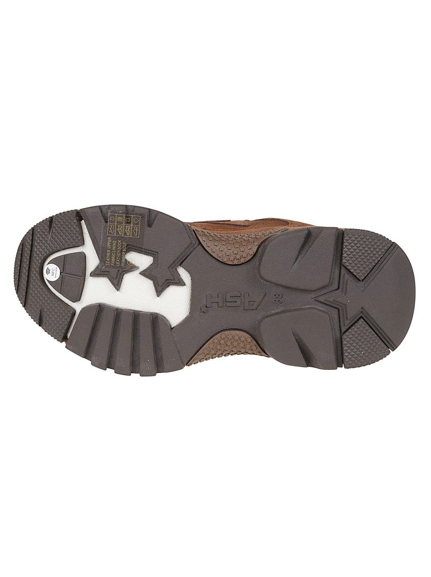 Ash Brown Addict Layered Calf Leather Sneakers