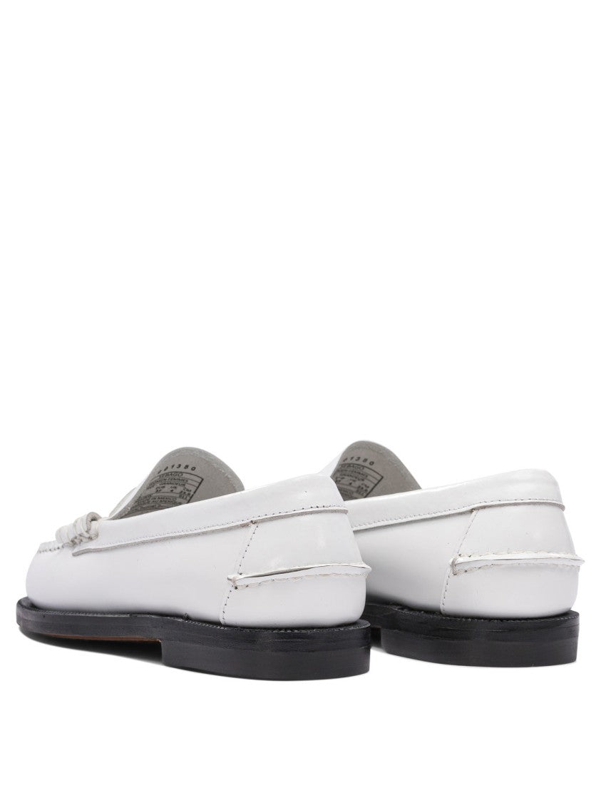 Sebago Classic White Leather Loafers