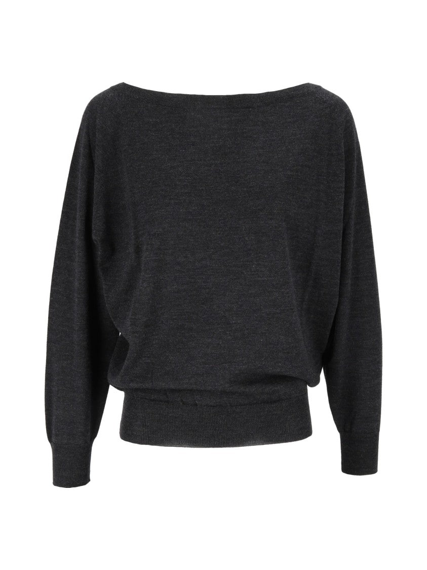 Mc2 Saint Barth Naty Charcoal Merino Wool Sweater