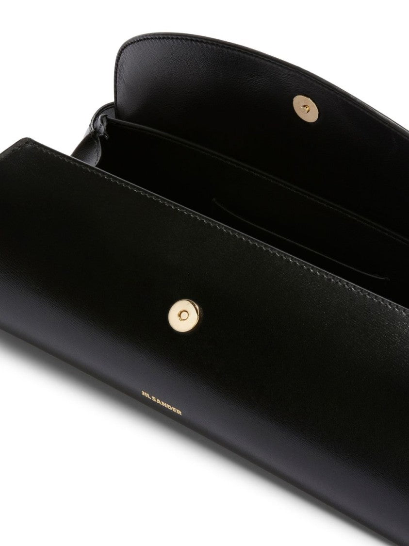 Jil Sander Cylindrical Black Nappa Leather Shoulder Bag