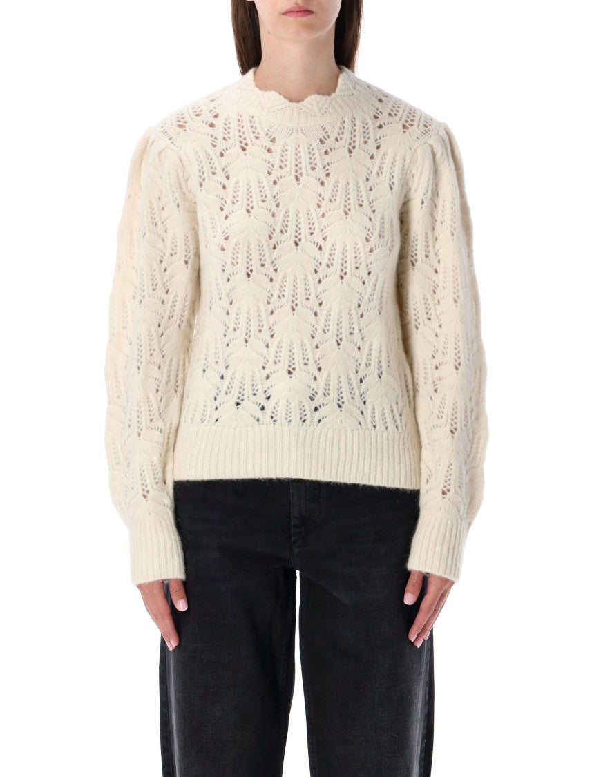 Isabel Marant Étoile Celestine Openwork Puffed Sleeve Sweater