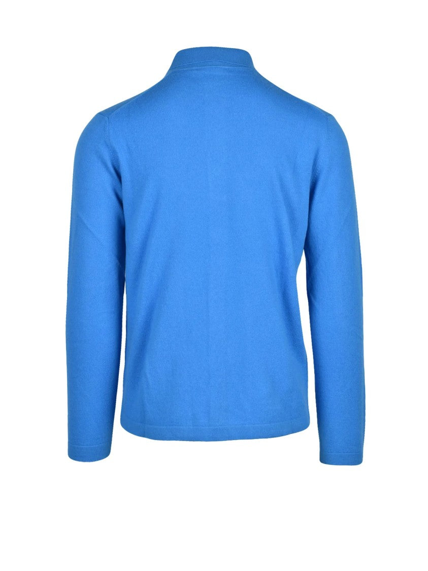 Kangra Shirt-Style Knit In Vibrant Turquoise Extrafine Merino Wool