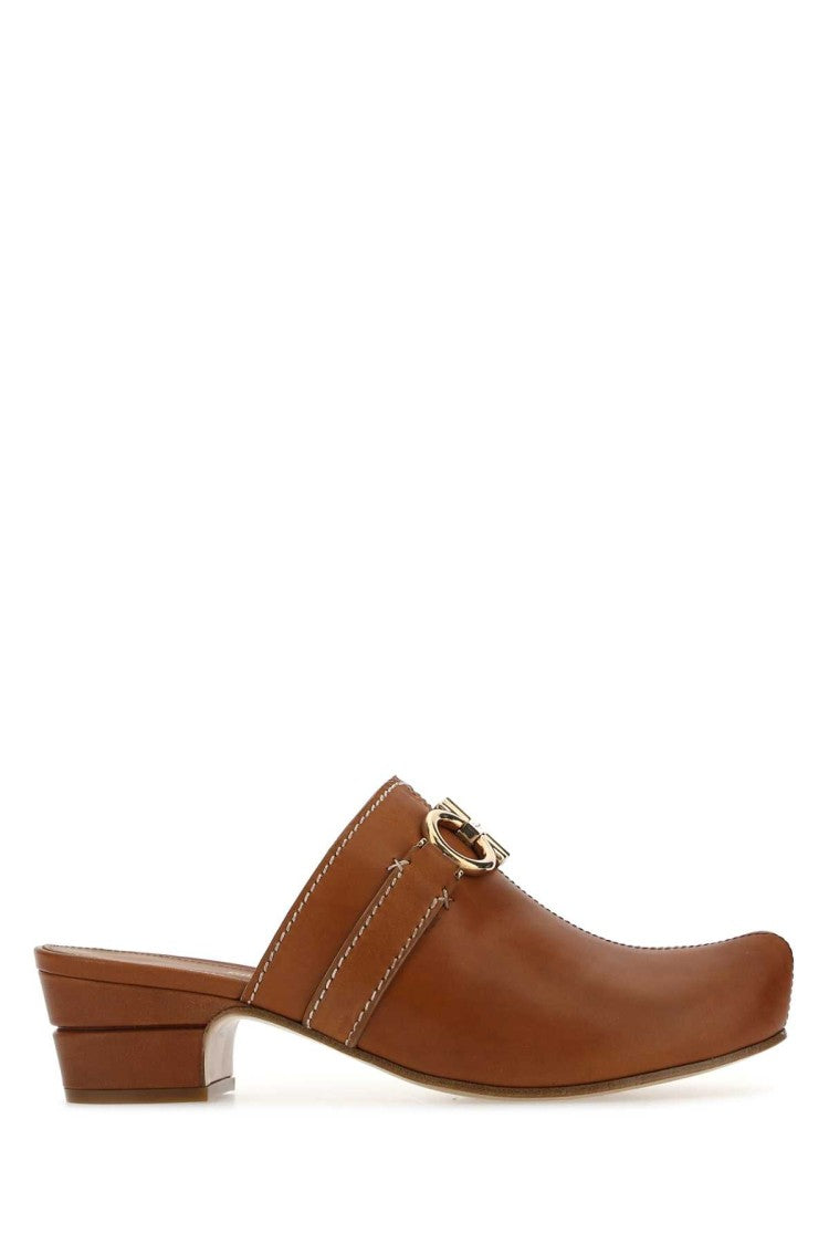 Salvatore Ferragamo Caramel Leather Phobos Mules