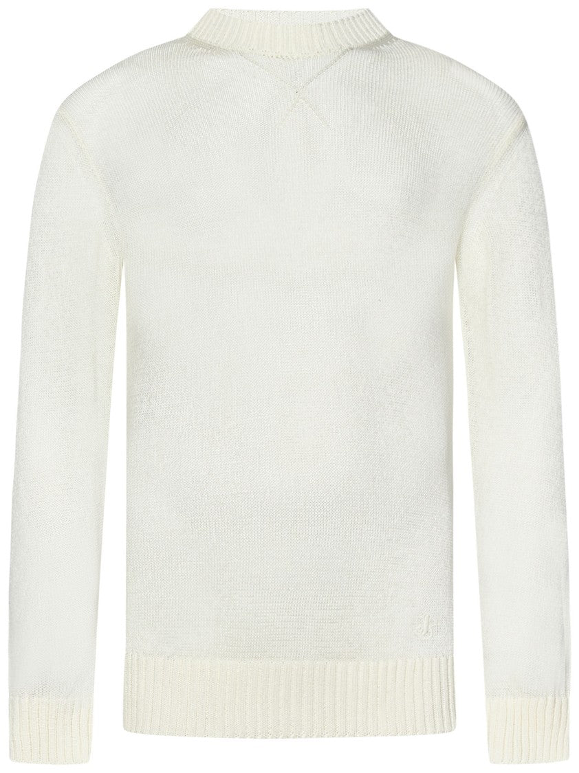 Jil Sander Open-Stitch Cotton Crepe Crewneck Sweater