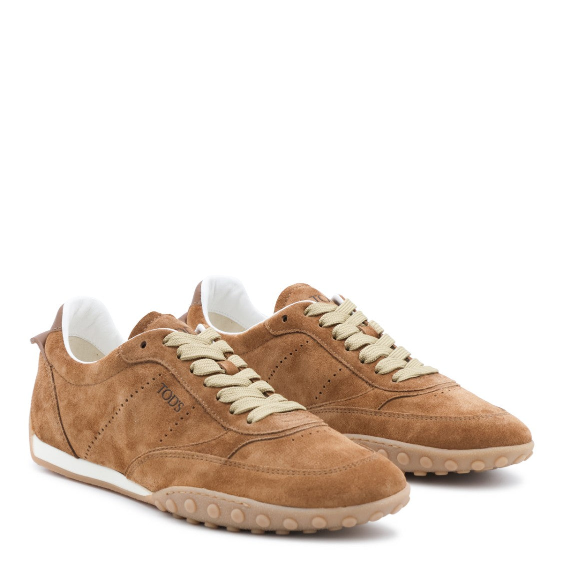 Tod's Suede Sneakers With Round Grip Sole And Embossed Detailing
