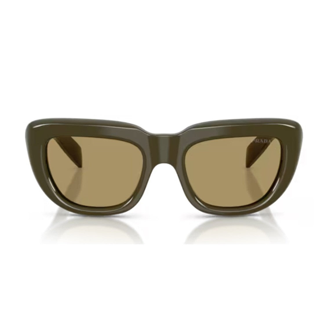 Prada Green Pr D07s Geometric Acetate Sunglasses