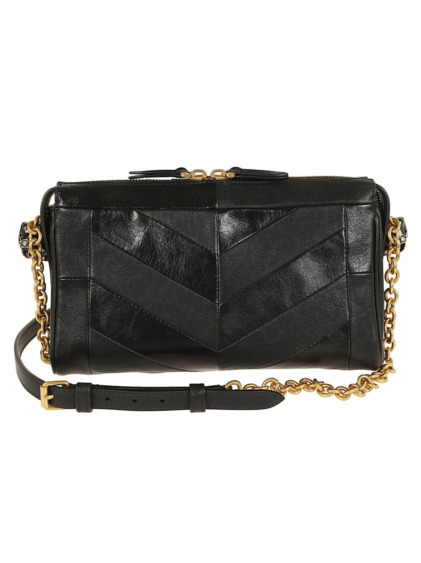 Valentino Garavani Panthea Small Suede Nappa Leather Patchwork Shoulder Bag