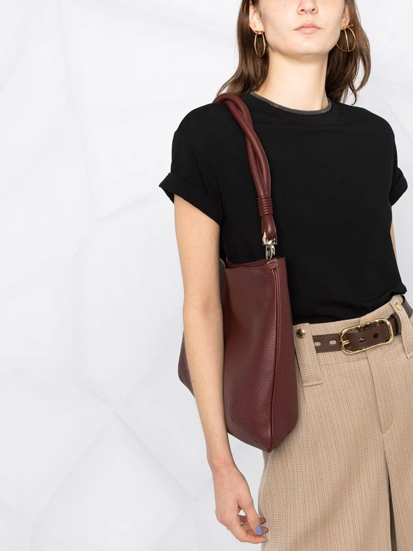 Brunello Cucinelli Short-Sleeved T-Shirt With Rolled Sleeves And Keyhole Detail