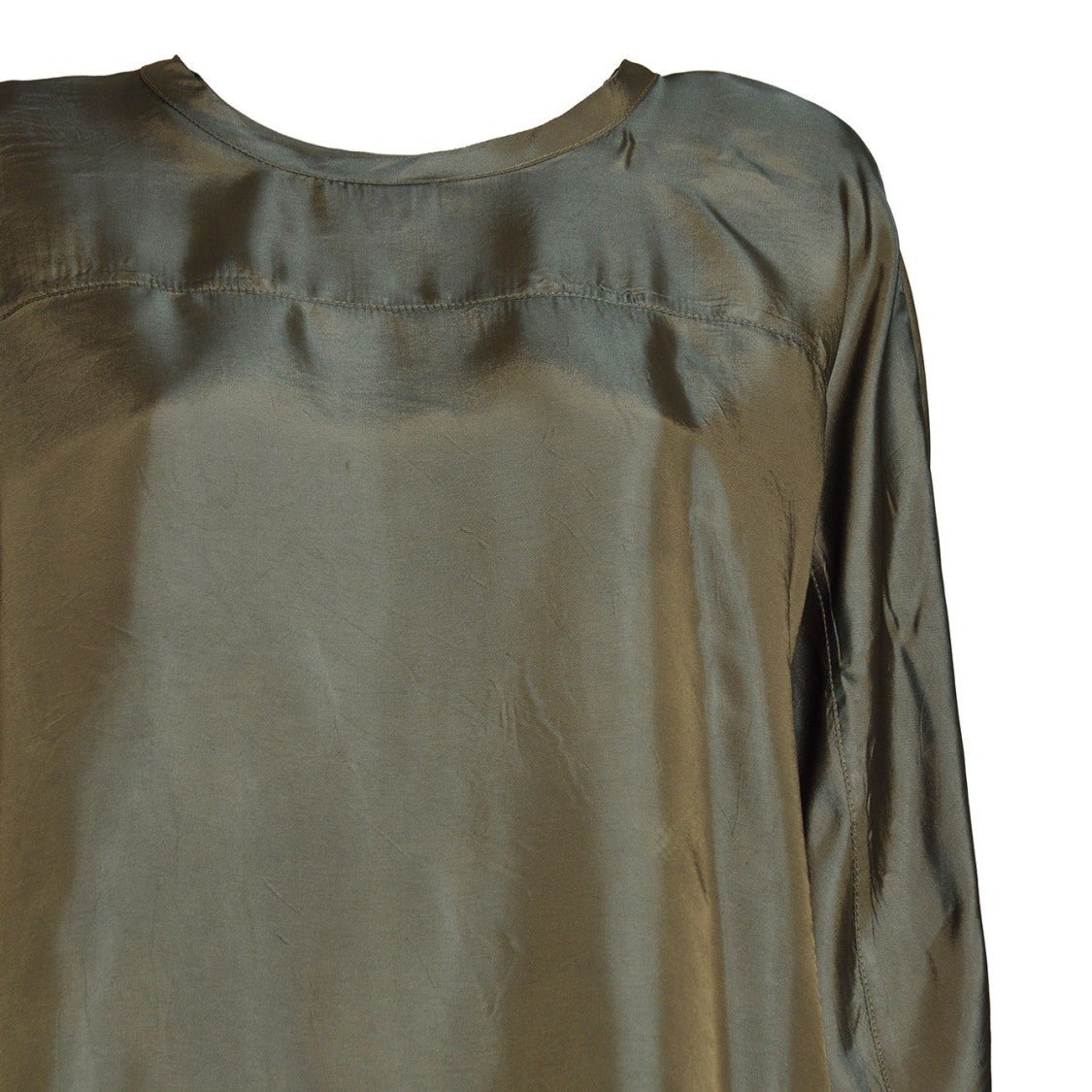 Aspesi Military Green Viscose Twill Blouse